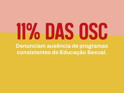 11% das OSC denunciam ausência de programas consistentes de Educação Sexual
